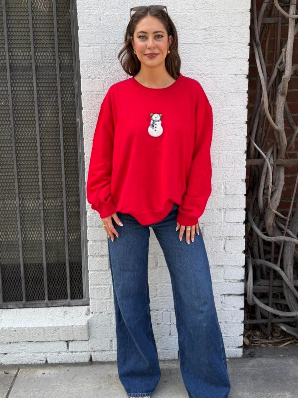 Vintage Red snowman crewneck sweatshirt sz xl #winterwear #holiday #christmas